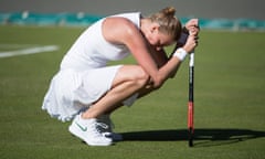 Petra Kvitova struggles during her match.