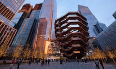 Now closed indefinitely … Heatherwick’s Vessel, among buildings at Hudson Yards in New York.
