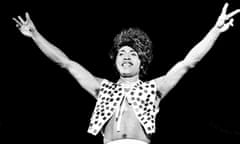 Little Richard, smiling, arms raised, at wembley stadium, london, september 14th, 1974