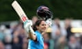 England v New Zealand - 2nd Women's Metro Bank ODI<br>WORCESTER, ENGLAND - JUNE 30: Maia Bouchier of England celebrates after scoring two runs off the last ball to complete a maiden first class century during the 2nd Women's Metro Bank ODI match between England and New Zealand at Visit Worcestershire New Road on June 30, 2024 in Worcester, England. (Photo by David Rogers/Getty Images)