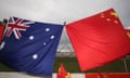 Australian and Chinese flags.