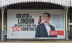 UK government ‘Created in London’ campaign poster, as seen at Edmonton Green station in London.