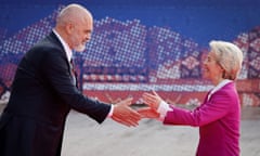 Albania's PM Edi Rama and European Commission president Ursula von der Leyen at the EU-Western Balkans summit in Tirana, on 6 December, 2022.