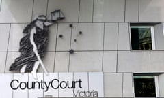 Signage outside the County Court of Victoria.