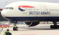 A British Airways plane at Boston Logan international airport in 2022