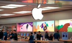 Customers shop in an Apple store in Pittsburgh, Pennsylvania on 30 January 2023.