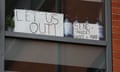 Signs on display at Manchester Metropolitan University.