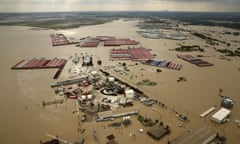 Harvey devastation: the flood-swollen Burnet Bay along the Houston Ship Channel in Texas.