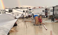 Rain and mud leave Burning Man revelers stranded in Nevada desert.