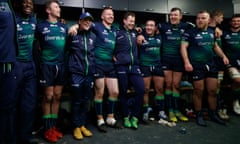 The Connacht team celebrate after the game.