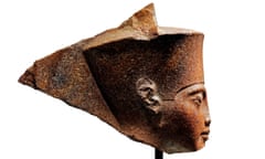 A 3,000-year-old stone bust of Tutankhamun.