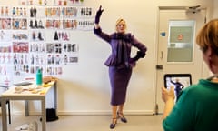 A costume fitting for Katherine Kingsley who will play the Grand High Witch. The costume department at the National Theatre, during the creation of the National Theatre's newest production The WItches. London. Photograph by David Levene 21/9/23