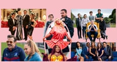 Delayed gratification ... (clockwise from top left) Schitt’s Creek; Line of Duty; Billy Eilish, This Country; The Morning Show; Lizzo; Ted Lasso.