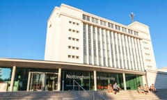 Students in the Summer sunshine at Nottingham Trent University