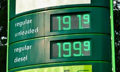 a petrol price screen showing petrol at 191.6 and diesel at 199.9