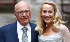 Rupert Murdoch and Jerry Hall at their wedding in March.