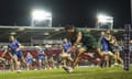Murray Taulagi scores his first try for Australia after a sweeping backline move.