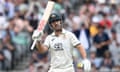 Mitchell Marsh of Australia raises his bat to celebrate making a half century during Day 3 of the Second Test match between Australia and Pakistan at the Melbourne Cricket Ground in Melbourne, Thursday, December 28, 2023. (AAP Image/Joel Carrett) NO ARCHIVING, EDITORIAL USE ONLY, IMAGES TO BE USED FOR NEWS REPORTING PURPOSES ONLY, NO COMMERCIAL USE WHATSOEVER, NO USE IN BOOKS WITHOUT PRIOR WRITTEN CONSENT FROM AAP