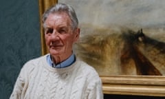 Michael Palin with JMW Turner’s Rain, Steam and Speed in My National Gallery