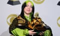Billie Eilish won five awards, including best new artist, album of the year and song of the year at the 62nd annual Grammy awards.