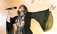 Adele performing at Glastonbury 