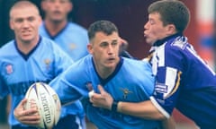 Damian Clayton, centre, playing for the RAF against the Marines in around 2001.