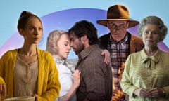 From Left to Right: Juno Temple as Dorothy “Dot” Lyon, Nicole Kidman and Hugh Jackman in Australia, Andrew Hansen as Barnaby Joyce with Boo and Pistol (puppets) in Australian Epic and Imelda Staunton as Queen Elizabeth in The Crown