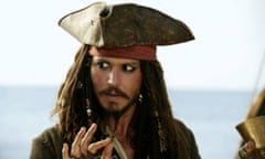 Actor Johnny Depp in scene from film 'Pirates of the Caribbean: Dead Man's Chest