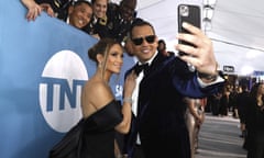 Jennifer Lopez,Alex Rodriguez<br>FILE - In this Jan. 19, 2020 file photo, Jennifer Lopez, left, and Alex Rodriguez take a selfie as they arrive at the 26th annual Screen Actors Guild Awards at the Shrine Auditorium &amp; Expo Hall in Los Angeles. Lopez and Rodriguez said Saturday, March 13, 2021, in a statement that reports of their split are inaccurate, and they are working things through. A day earlier, multiple reports based on anonymous sources said the couple had called off their two-year engagement. (Photo by Matt Sayles/Invision/AP, File)