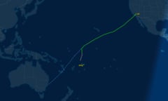 Screenshot of United Airlines flight 839’s diversion to Pago Pago in American Samoa