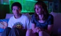 Justice Smith and Brigette Lundy-Paine in I Saw the TV Glow.