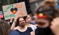 Protesters are seen during an Invasion Day rally in Melbourne, Tuesday, January 26, 2021. Australia Day 2021 has been marked by debates about changing the date or abolishing the holiday, Australia Day honours, and whether rallies should go ahead. (AAP Image/James Ross) NO ARCHIVING