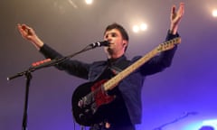 Orlando Weeks of The Maccabees performs at Alexandra Palace.