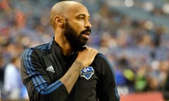 MLS: New England Revolution at Montreal Impact<br>Feb 29, 2020; Montreal, Quebec, CAN; Montreal Impact head coach Thierry Henry walks the field before the game against the New England Revolution at Olympic Stadium. Mandatory Credit: Eric Bolte-USA TODAY Sports