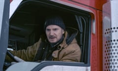 This image released by Netflix shows Liam Neeson in a scene from “The Ice Road.” (Allen Fraser/Netflix via AP)