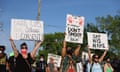 Elizabeth City, North Carolina Waits For Video Release Of Police Killing Of Andrew Brown Jr.<br>ELIZABETH CITY, NORTH CAROLINA - APRIL 27: Protesters march through the street calling for justice after the death of Andrew Brown Jr. on April 27, 2021 in Elizabeth City, North Carolina. Brown was shot and killed by Pasquotank County Sheriff deputies on April 21. (Photo by Joe Raedle/Getty Images)