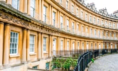 View of a traditional Georgian crescent in Bath