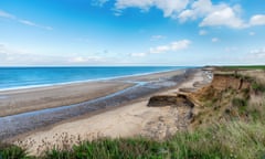 Happisburgh beach and eroding cliffs on the Norfolk