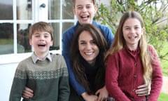 Digitally altered picture of Princess of Wales with her children