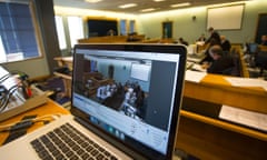 Live streaming equipment at Kim Dotcom’s extradition appeal at the high court in Auckland.