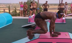 'Love Island' TV Show, Series 5, Episode 38, Majorca, Spain - 16 Jul 2019<br>Editorial Use Only. No Merchandising. No Commercial Use.
Mandatory Credit: Photo by ITV/REX/Shutterstock (10337781ac)
Ovie Soko and Amber Gill during the Doggy Style challenge
'Love Island' TV Show, Series 5, Episode 38, Majorca, Spain - 16 Jul 2019
Michael tries to make amends with Amber.
Jordan puts on a show for Anna, as the pair head to the hideaway.
The boys are on all paws in today's challenge 'Doggy Style'.
Three new islanders arrive at the villa and go dating.