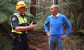 Former Greens leader Bob Brown during a community protest over logging in northwest Tasmania. 