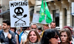 Demonstrators march for agro-ecology and civil resistance against seed and pesticide maker Monsanto in France on 20 May 2017.