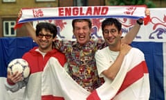 Ian Broudie, Frank Skinner and David Baddiel pictured in 1998.