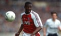 Kevin Campbell playing for Arsenal in 1991