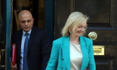 Sajid Javid and Liz Truss in Downing Street.