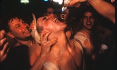 Fraternity binge drinking<br>ALBANY, NY - MARCH: College fraternity students, in a morning party of binge drinking called "Kegs and Eggs", see how many beer kegs they can finish before ten in the morning, in March of 1995 in Albany, New York. (Photo by Andrew Lichtenstein/Corbis via Getty Images)