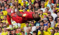 Emmanuel Dennis celebrates his goal against Norwich in September