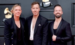 Tyrone Lindqvist, James Hunt and Jon George of Rüfüs Du Sol at the Grammy awards in April