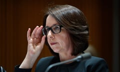 Australian information commissioner Angelene Falk at a Senate estimates hearing  in 2018